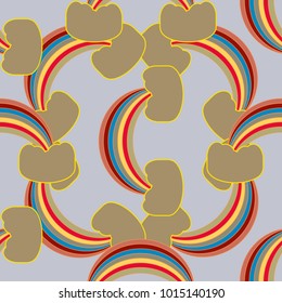 Rainbow seamless pattern. Rainbows design for textile, interior design, linens, etc. Cute abstract kids background.
