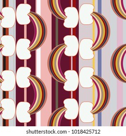 Rainbow seamless pattern. Rainbows design for textile, interior design, linens, etc. Cute abstract kids background.