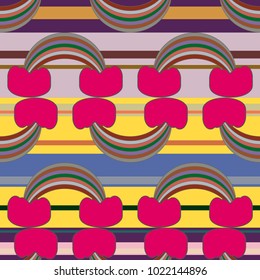 Rainbow seamless pattern. Rainbows design for textile, interior design, linens, etc. Cute abstract kids background.