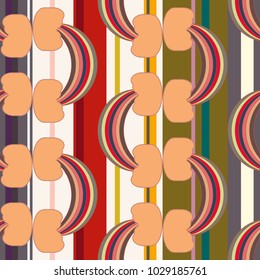 Rainbow seamless pattern. Rainbows design for textile, interior design, linens, etc. Cute abstract kids background.