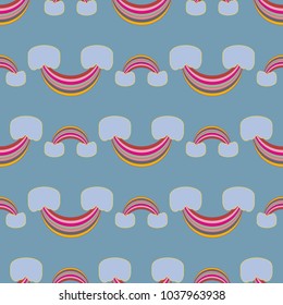 Rainbow seamless pattern. Rainbows design for textile, interior design, linens, etc. Cute abstract kids background.