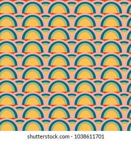 Rainbow seamless pattern. Rainbows design for textile, interior design, linens, etc. Cute abstract kids background.