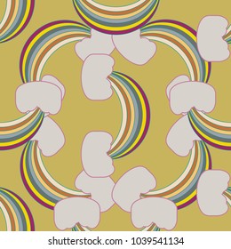 Rainbow seamless pattern. Rainbows design for textile, interior design, linens, etc. Cute abstract kids background.