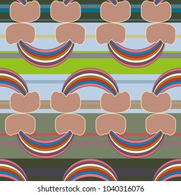 Rainbow seamless pattern. Rainbows design for textile, interior design, linens, etc. Cute abstract kids background.