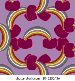 Rainbow seamless pattern. Rainbows design for textile, interior design, linens, etc. Cute abstract kids background.