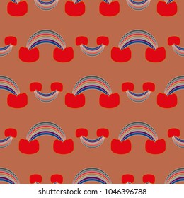 Rainbow seamless pattern. Rainbows design for textile, interior design, linens, etc. Cute abstract kids background.