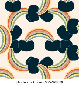 Rainbow seamless pattern. Rainbows design for textile, interior design, linens, etc. Cute abstract kids background.