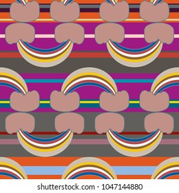 Rainbow seamless pattern. Rainbows design for textile, interior design, linens, etc. Cute abstract kids background.