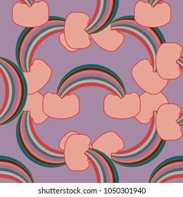 Rainbow seamless pattern. Rainbows design for textile, interior design, linens, etc. Cute abstract kids background.
