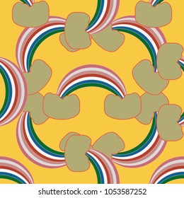 Rainbow seamless pattern. Rainbows design for textile, interior design, linens, etc. Cute abstract kids background.