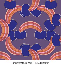 Rainbow seamless pattern. Rainbows design for textile, interior design, linens, etc. Cute abstract kids background.