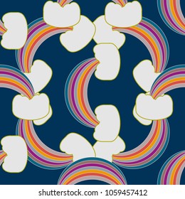 Rainbow seamless pattern. Rainbows design for textile, interior design, linens, etc. Cute abstract kids background.