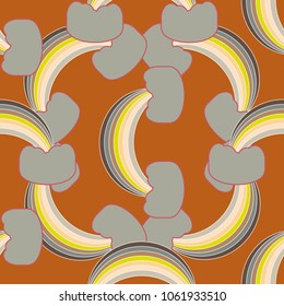 Rainbow seamless pattern. Rainbows design for textile, interior design, linens, etc. Cute abstract kids background.