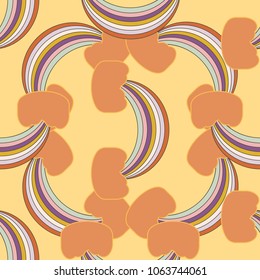 Rainbow seamless pattern. Rainbows design for textile, interior design, linens, etc. Cute abstract kids background.