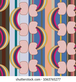 Rainbow seamless pattern. Rainbows design for textile, interior design, linens, etc. Cute abstract kids background.