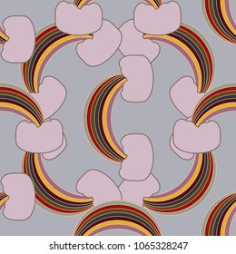 Rainbow seamless pattern. Rainbows design for textile, interior design, linens, etc. Cute abstract kids background.