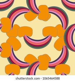 Rainbow seamless pattern. Rainbows design for textile, interior design, linens, etc. Cute abstract kids background.
