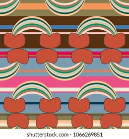 Rainbow seamless pattern. Rainbows design for textile, interior design, linens, etc. Cute abstract kids background.