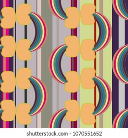 Rainbow seamless pattern. Rainbows design for textile, interior design, linens, etc. Cute abstract kids background.