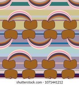 Rainbow seamless pattern. Rainbows design for textile, interior design, linens, etc. Cute abstract kids background.