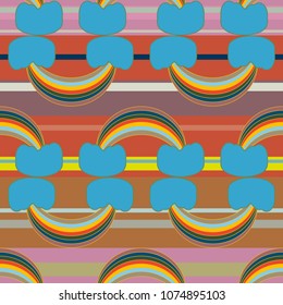Rainbow seamless pattern. Rainbows design for textile, interior design, linens, etc. Cute abstract kids background.