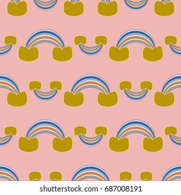 Rainbow seamless pattern. Rainbows design for textile, interior design, linens, etc. Cute abstract kids background.