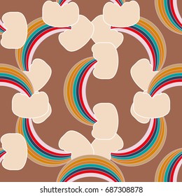 Rainbow seamless pattern. Rainbows design for textile, interior design, linens, etc. Cute abstract kids background.