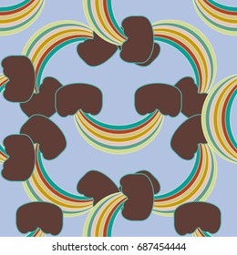 Rainbow seamless pattern. Rainbows design for textile, interior design, linens, etc. Cute abstract kids background.