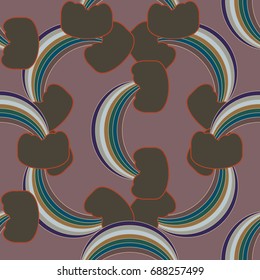 Rainbow seamless pattern. Rainbows design for textile, interior design, linens, etc. Cute abstract kids background.