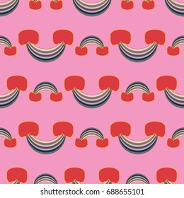 Rainbow seamless pattern. Rainbows design for textile, interior design, linens, etc. Cute abstract kids background.