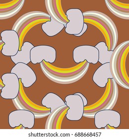 Rainbow seamless pattern. Rainbows design for textile, interior design, linens, etc. Cute abstract kids background.
