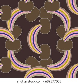Rainbow seamless pattern. Rainbows design for textile, interior design, linens, etc. Cute abstract kids background.