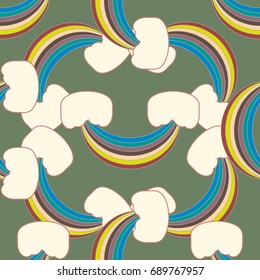 Rainbow seamless pattern. Rainbows design for textile, interior design, linens, etc. Cute abstract kids background.