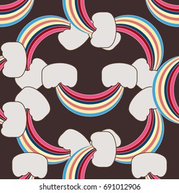 Rainbow seamless pattern. Rainbows design for textile, interior design, linens, etc. Cute abstract kids background.