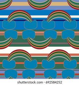 Rainbow seamless pattern. Rainbows design for textile, interior design, linens, etc. Cute abstract kids background.