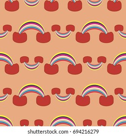 Rainbow seamless pattern. Rainbows design for textile, interior design, linens, etc. Cute abstract kids background.