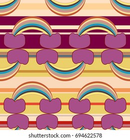 Rainbow seamless pattern. Rainbows design for textile, interior design, linens, etc. Cute abstract kids background.