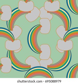 Rainbow seamless pattern. Rainbows design for textile, interior design, linens, etc. Cute abstract kids background.