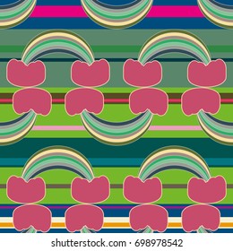 Rainbow seamless pattern. Rainbows design for textile, interior design, linens, etc. Cute abstract kids background.