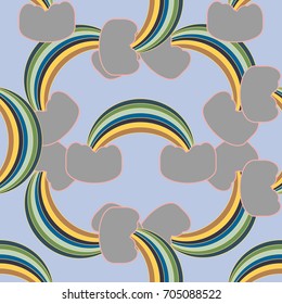 Rainbow seamless pattern. Rainbows design for textile, interior design, linens, etc. Cute abstract kids background.
