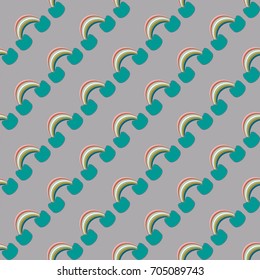 Rainbow seamless pattern. Rainbows design for textile, interior design, linens, etc. Cute abstract kids background.