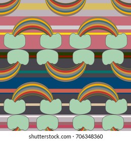 Rainbow seamless pattern. Rainbows design for textile, interior design, linens, etc. Cute abstract kids background.