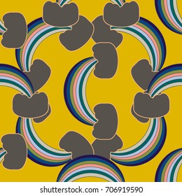 Rainbow seamless pattern. Rainbows design for textile, interior design, linens, etc. Cute abstract kids background.