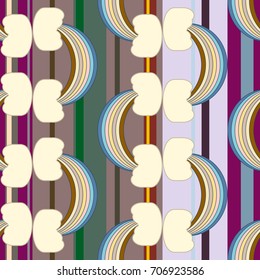 Rainbow seamless pattern. Rainbows design for textile, interior design, linens, etc. Cute abstract kids background.