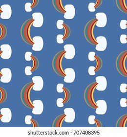Rainbow seamless pattern. Rainbows design for textile, interior design, linens, etc. Cute abstract kids background.