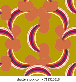 Rainbow seamless pattern. Rainbows design for textile, interior design, linens, etc. Cute abstract kids background.