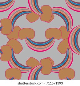 Rainbow seamless pattern. Rainbows design for textile, interior design, linens, etc. Cute abstract kids background.
