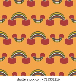 Rainbow seamless pattern. Rainbows design for textile, interior design, linens, etc. Cute abstract kids background.