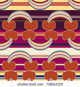 Rainbow seamless pattern. Rainbows design for textile, interior design, linens, etc. Cute abstract kids background.