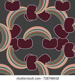 Rainbow seamless pattern. Rainbows design for textile, interior design, linens, etc. Cute abstract kids background.